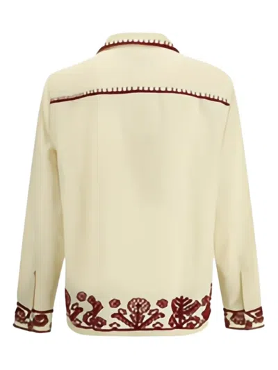 Baziszt Cream Hemp Pattern Shirt In Metallic