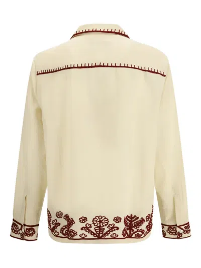 Baziszt Cream Hemp Pattern Shirt In Metallic
