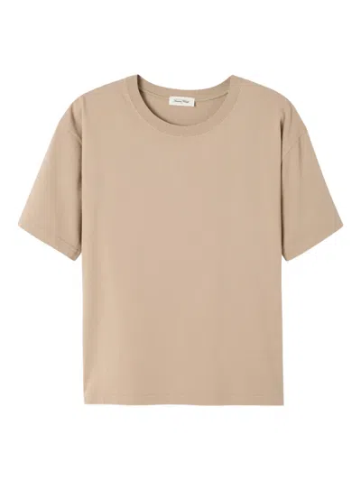 American Vintage Short-sleeve Round-neck T-shirt In Brown
