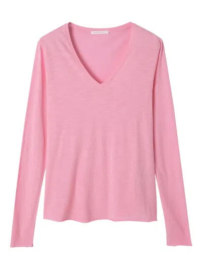 American Vintage Jacksonville V-neck T-shirt In Pink