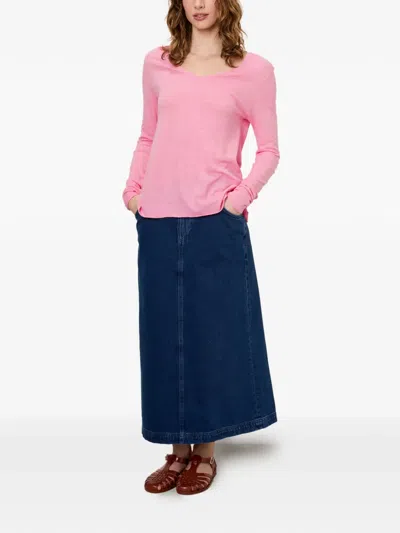 American Vintage Jacksonville V-neck T-shirt In Pink