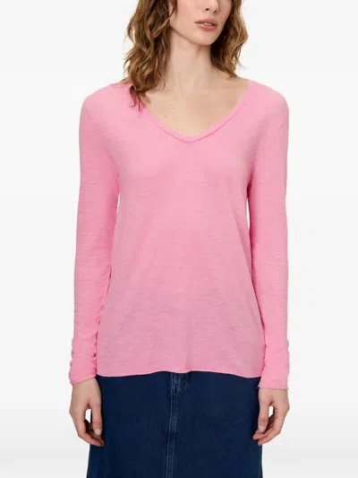 American Vintage Jacksonville V-neck T-shirt In Pink