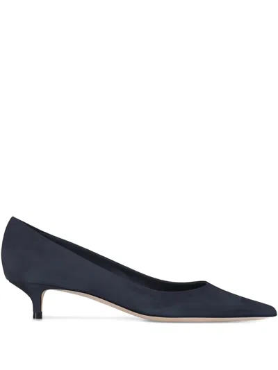 Jimmy Choo Amelia Pointed-toe Suede Pumps In Blue