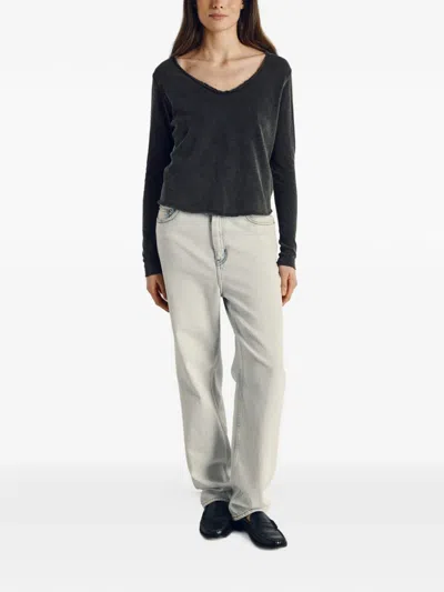 American Vintage Sonoma V-neck T-shirt In Gray