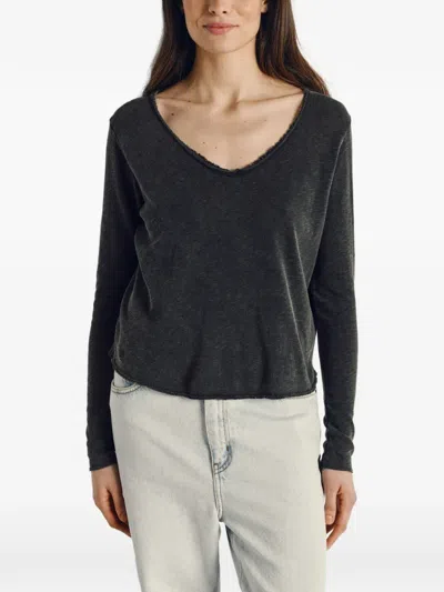 American Vintage Sonoma V-neck T-shirt In Gray