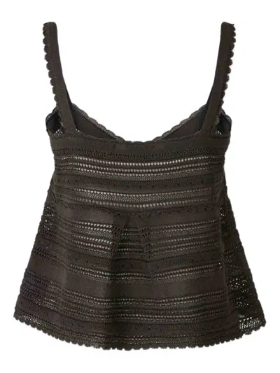 Zimmermann Lucky Lace Scalloped Top In Black