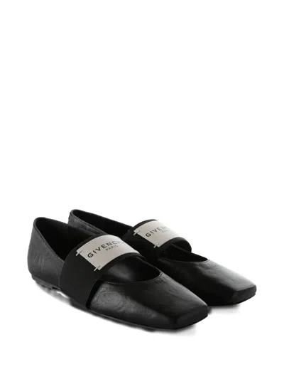 Givenchy Sliced Square Elastic-strap Ballet Flats In Black