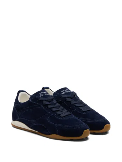 Stuart Weitzman Scout Lace-up Sneakers In Blue
