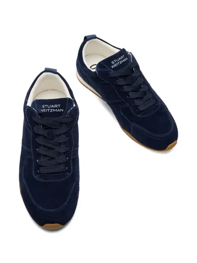 Stuart Weitzman Scout Lace-up Sneakers In Blue