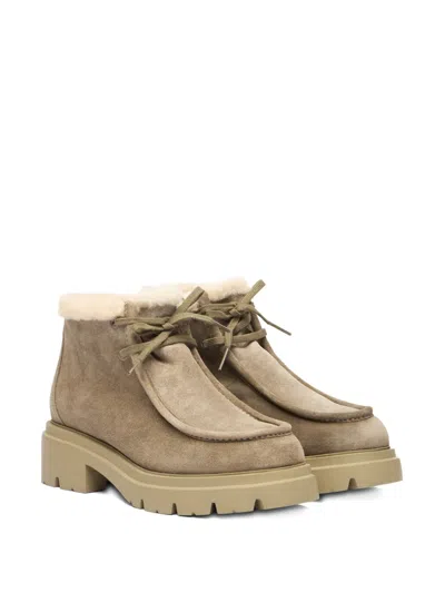 Stuart Weitzman Hudson Shearling Boots In Neutral