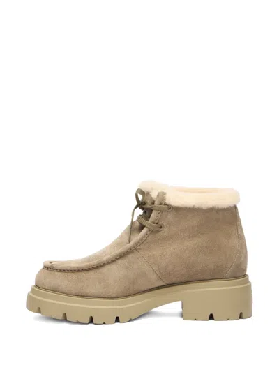 Stuart Weitzman Hudson Shearling Boots In Neutral