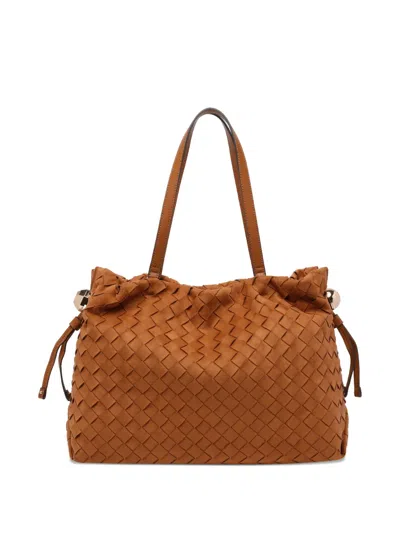 Liu •jo Woven Sequoia Tote Bag In Brown