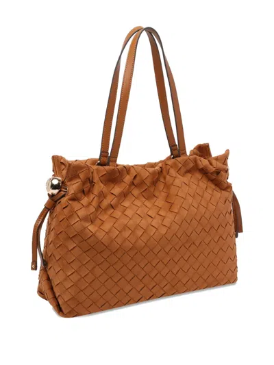 Liu •jo Woven Sequoia Tote Bag In Brown