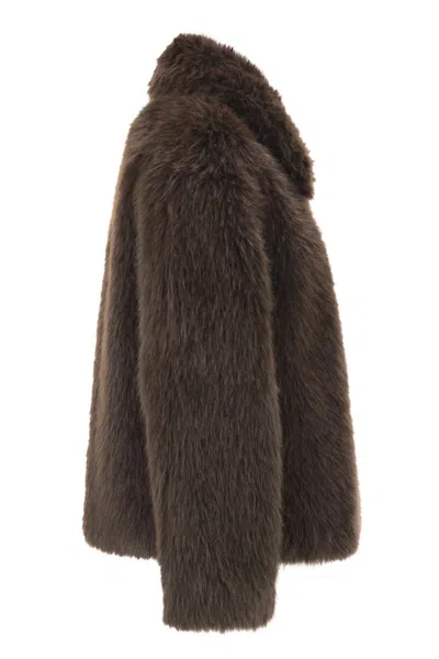 Weekend Max Mara Brenta1234 - Soft-effect Crop Jacket In Brown