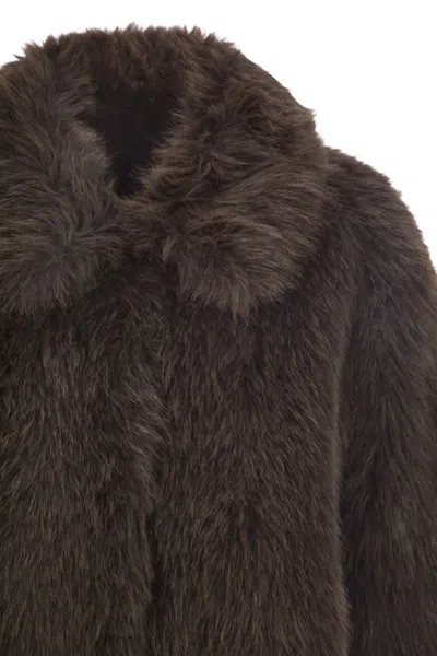 Weekend Max Mara Brenta1234 - Soft-effect Crop Jacket In Brown