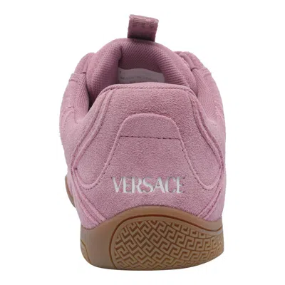 Versace Galaxia Suede Lace-up Trainers In Pink
