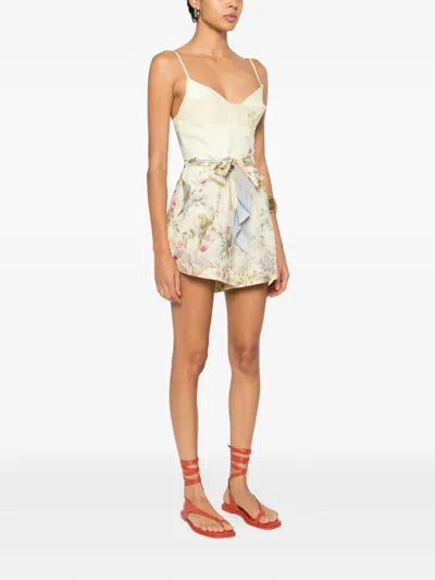 Zimmermann "rebellion" Fitted Playsuit In White