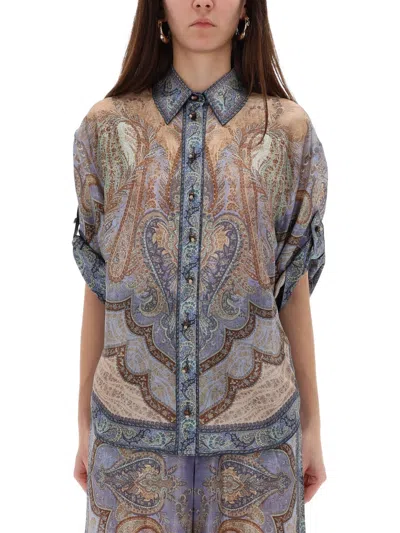 Zimmermann Shirt Wanderlust Short Sleeve In Multi