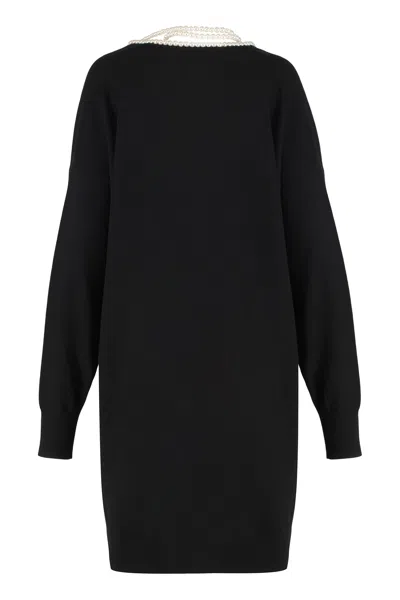 Zimmermann Crush Mini Wool Knit Dress In Black