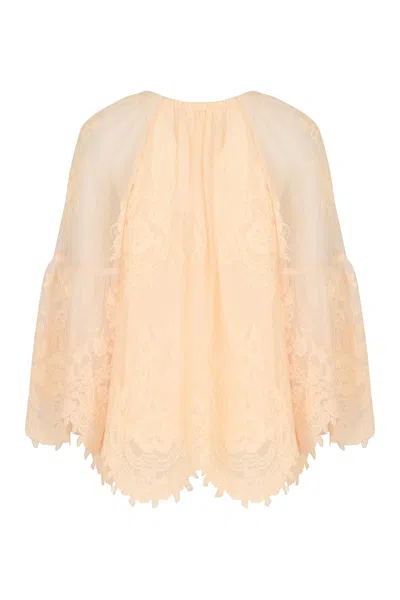 Zimmermann Hypnotic Lace Blouse In Neutral