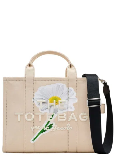 Marc Jacobs Beige The Daisy Script Medium Tote In Neutral