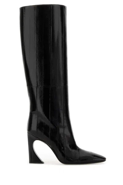 Fendi Black Leather Boots In Black