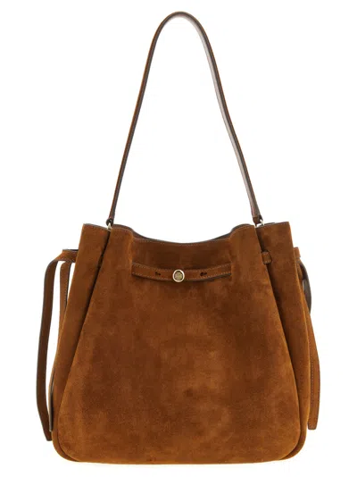 Tory Burch Brown Romy Large Bucket Bag In Brown