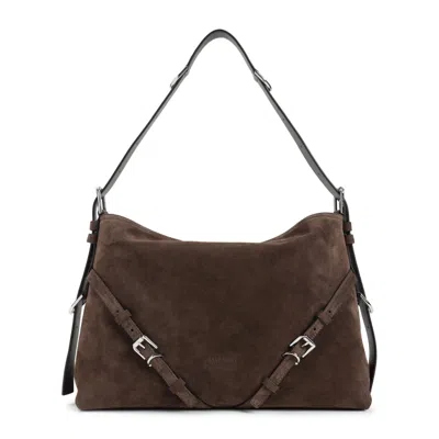 Givenchy Brown Voyou Medium Suede Calf Leather Shoulder Bag In Brown