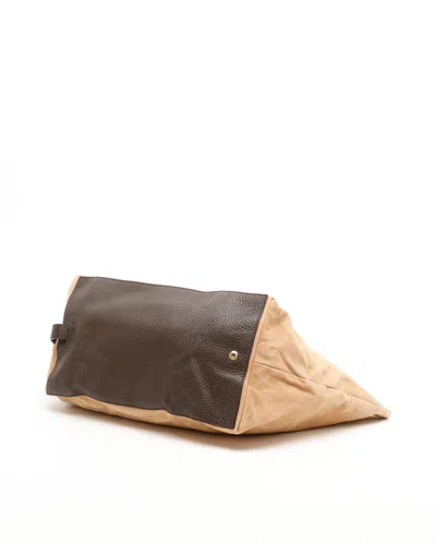 Fendi Suede Tote Bag In Brown