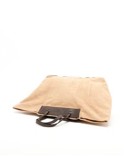 Fendi Suede Tote Bag In Brown