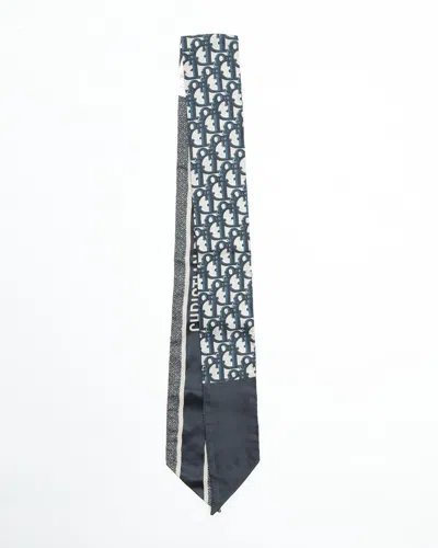 Dior Christian  Trotter Silk Twilly In Blue