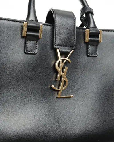 Saint Laurent Monogram Baby Cabas Bag In Black