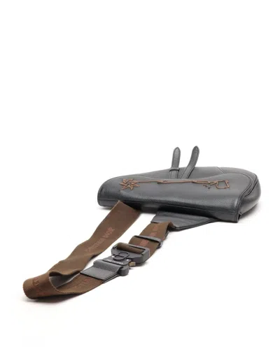 Dior Christian  X Travis Scott Cactus Jack Saddle Sling Bag In Black