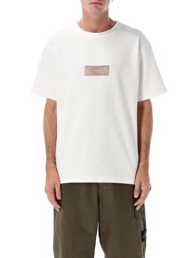 Stone Island Raw Beauty Recycled Cotton Archive Print T-shirt In White