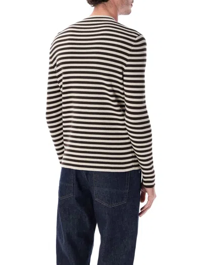 Prada Superfine Wool Striped Crew-neck Sweater In Multi