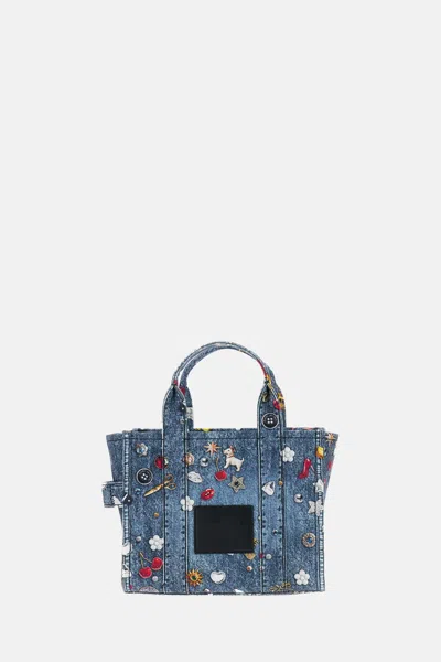 Marc Jacobs Denim Trompe Loeil Trinket Small Tote In Blue