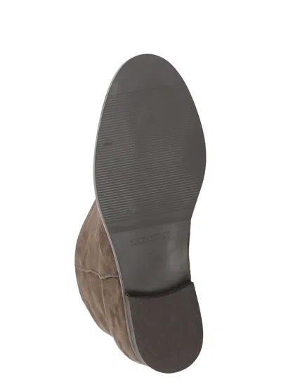 Julie Dee Suede Leather Ankle Boots In Brown