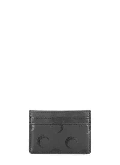 Marine Serre Moon Canvas Card Holder In Black