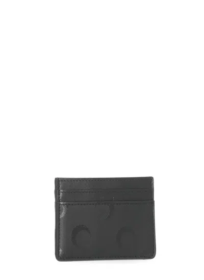 Marine Serre Moon Canvas Card Holder In Black