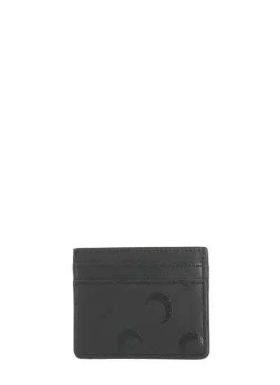 Marine Serre Moon Canvas Card Holder In Black
