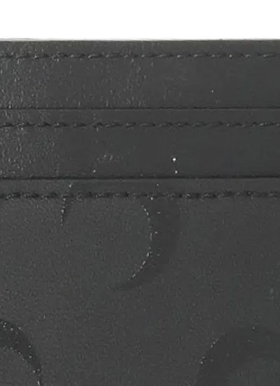 Marine Serre Moon Canvas Card Holder In Black