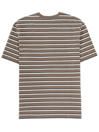 Rotate Birger Christensen Striped Logo-patch T-shirt In Multi