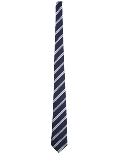 Giorgio Armani Striped Slim Tie Pointed Blade Design In Multi