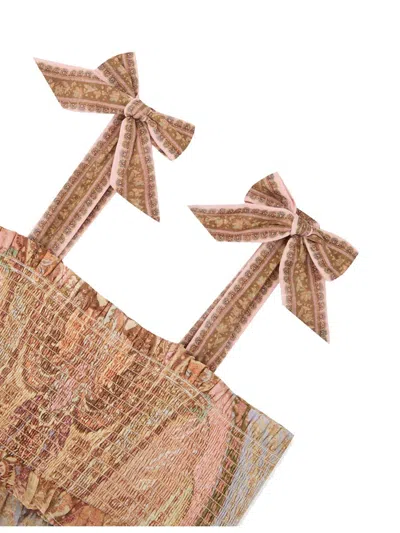 Zimmermann Awaken Kids Tiered Dress In Brown