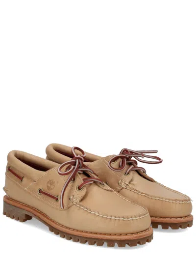 Timberland Loafers Rubber Sole Stitch Detailing Design In Brown