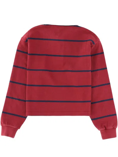 Sporty &amp; Rich Striped Polo Shirt With Logo In Multi