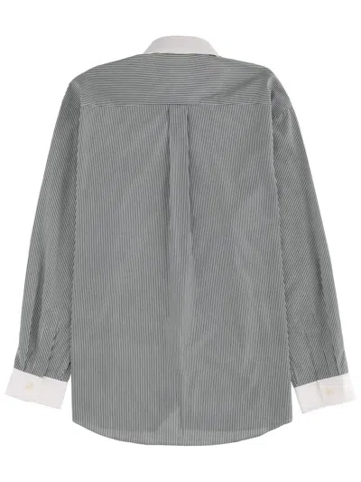 Sporty &amp; Rich Logo Striped Shirt In Multi