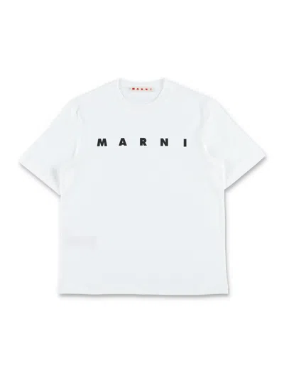 Marni Logo-print Cotton T-shirt In White