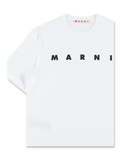Marni Logo-print Cotton T-shirt In White