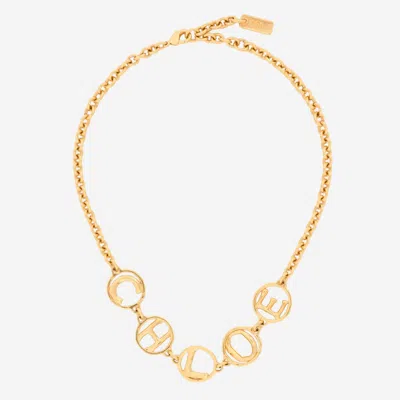 Chloé Vintage Gold Chain Link Choker Necklace In Gold